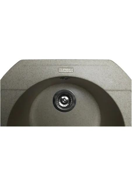 Мойка кухонная каменная круглая Miraggio Tuluza Sand, 525х483х204 мм - 4