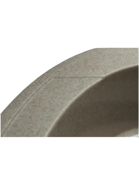 Мойка кухонная каменная круглая Miraggio Tuluza Sand, 525х483х204 мм - 5