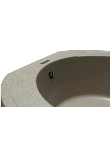 Мойка кухонная каменная круглая Miraggio Tuluza Sand, 525х483х204 мм - 6