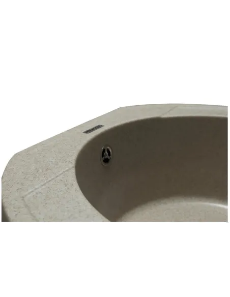 Мойка кухонная каменная круглая Miraggio Tuluza Sand, 525х483х204 мм - 6