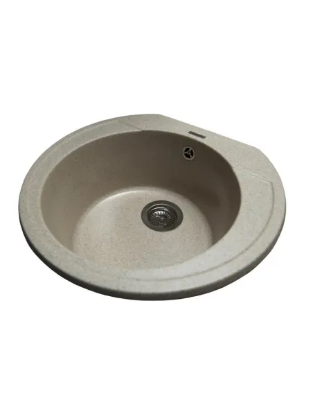 Мойка кухонная каменная круглая Miraggio Tuluza Sand, 525х483х204 мм - 7