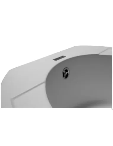 Мойка кухонная каменная круглая Miraggio Tuluza White, 525х483х204 мм - 4