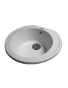 Мойка кухонная каменная круглая Miraggio Tuluza White, 525х483х204 мм - 5