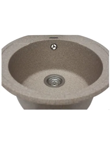 Мойка кухонная каменная круглая Miraggio Tuluza Terra, 525х483х204 мм - 3