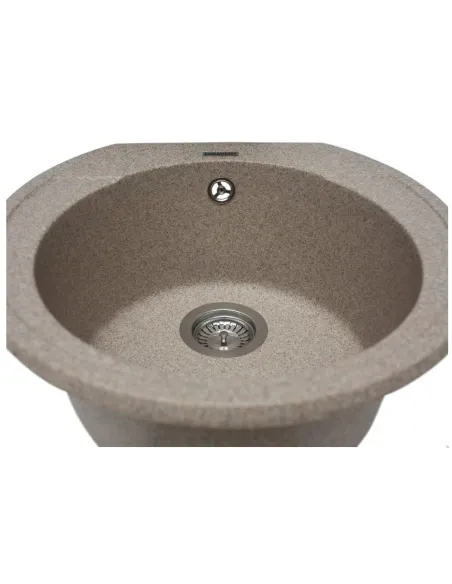 Мойка кухонная каменная круглая Miraggio Tuluza Terra, 525х483х204 мм - 3