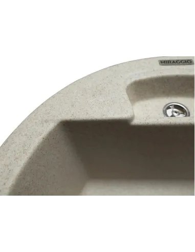 Мойка кухонная каменная круглая Miraggio Valencia Sand, 446х446х196 мм - 4