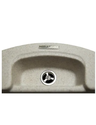 Мойка кухонная каменная круглая Miraggio Valencia Sand, 446х446х196 мм - 5