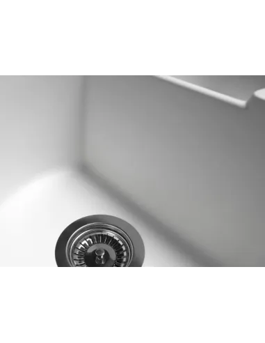 Мойка кухонная каменная круглая Miraggio Valencia White, 446х446х196 мм - 3