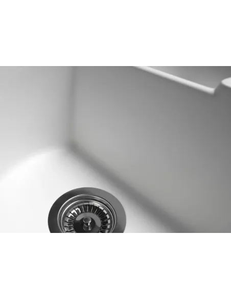 Мойка кухонная каменная круглая Miraggio Valencia White, 446х446х196 мм - 3