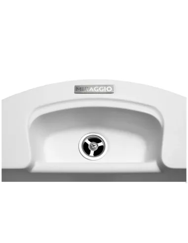 Мойка кухонная каменная круглая Miraggio Valencia White, 446х446х196 мм - 4