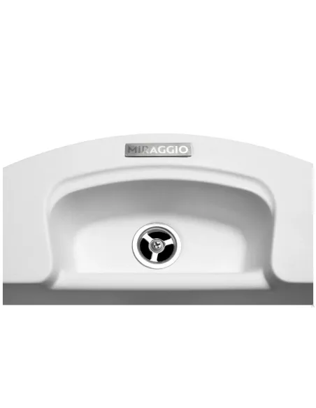 Мойка кухонная каменная круглая Miraggio Valencia White, 446х446х196 мм - 4