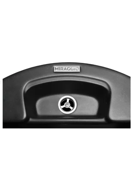 Мойка кухонная каменная круглая Miraggio Valencia Black, 446х446х196 мм - 4