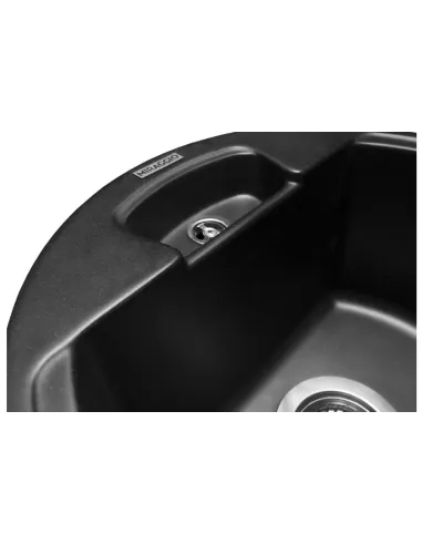 Мойка кухонная каменная круглая Miraggio Valencia Black, 446х446х196 мм - 5