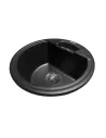 Мойка кухонная каменная круглая Miraggio Valencia Black, 446х446х196 мм - 7