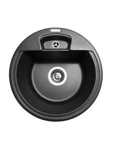 Мийка кухонна кам`яна кругла Miraggio Valencia Black, 446х446х196 мм