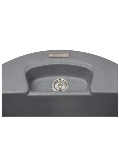 Мойка кухонная каменная круглая Miraggio Valencia Gray, 446х446х196 мм - 3