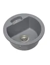 Мийка кухонна кам`яна кругла Miraggio Valencia Gray, 446х446х196 мм - 4