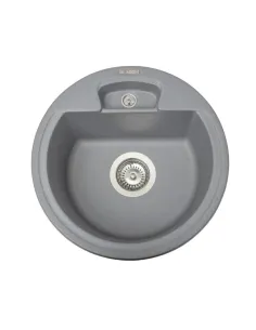 Мийка кухонна кам`яна кругла Miraggio Valencia Gray, 446х446х196 мм - 5