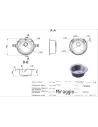 Мийка кухонна кам`яна кругла Miraggio Valencia Jasmine, 446х446х196 мм - 2