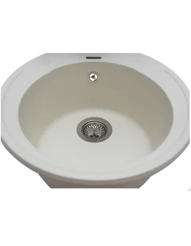 Мойка кухонная каменная круглая Miraggio Valencia Jasmine, 446х446х196 мм - 3