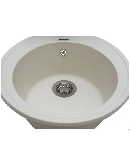 Мойка кухонная каменная круглая Miraggio Valencia Jasmine, 446х446х196 мм - 3