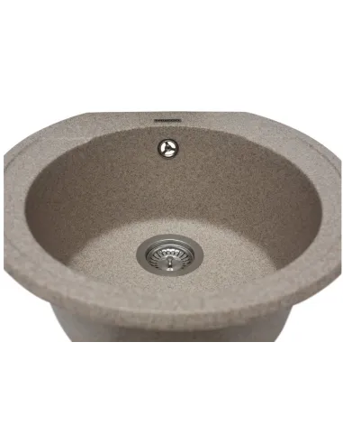 Мойка кухонная каменная круглая Miraggio Valencia Terra, 446х446х196 мм - 3
