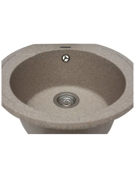 Мойка кухонная каменная круглая Miraggio Valencia Terra, 446х446х196 мм - 3