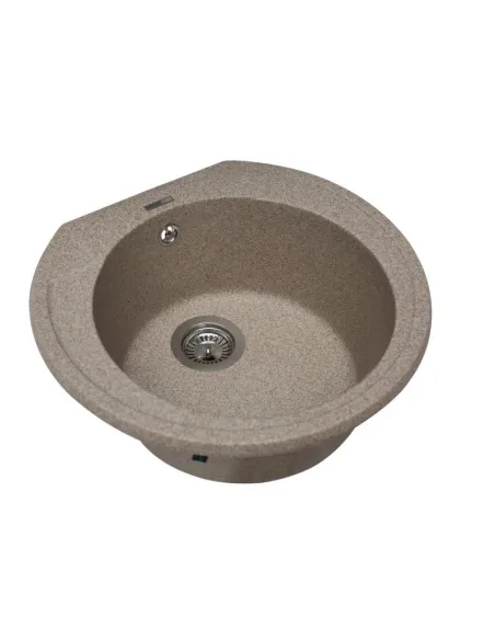 Мойка кухонная каменная круглая Miraggio Valencia Terra, 446х446х196 мм - 4