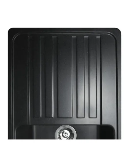 Мойка кухонная каменная прямоугольная Miraggio Versal Black, 758х462х201 мм - 4