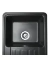 Мийка кухонна кам`яна прямокутна Miraggio Versal Black, 758х462х201 мм - 6