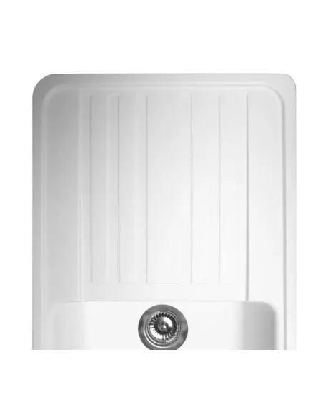 Мойка кухонная каменная прямоугольная Miraggio Versal White, 758х462х201 мм - 4