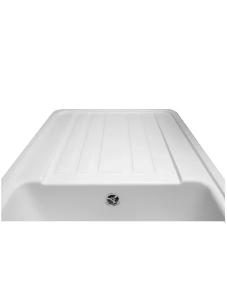 Мойка кухонная каменная прямоугольная Miraggio Versal White, 758х462х201 мм - 5