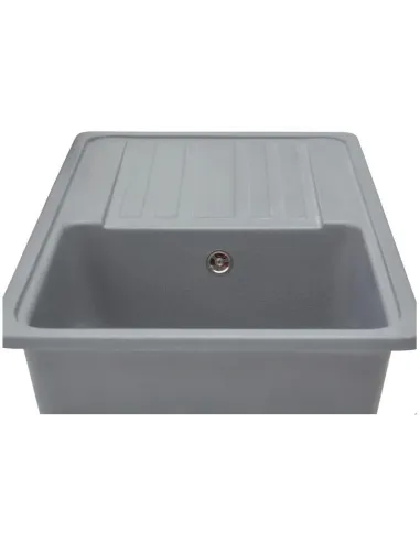 Мойка кухонная каменная прямоугольная Miraggio Versal Gray, 758х462х201 мм - 3