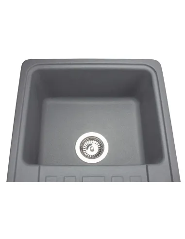 Мойка кухонная каменная прямоугольная Miraggio Versal Gray, 758х462х201 мм - 4