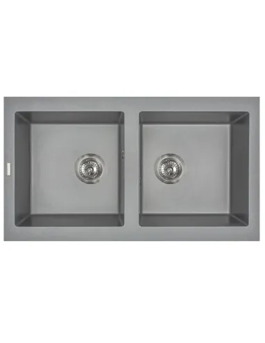 Мойка кухонная каменная прямоугольная Miraggio Westeros Gray, 875x504x199 мм - 1
