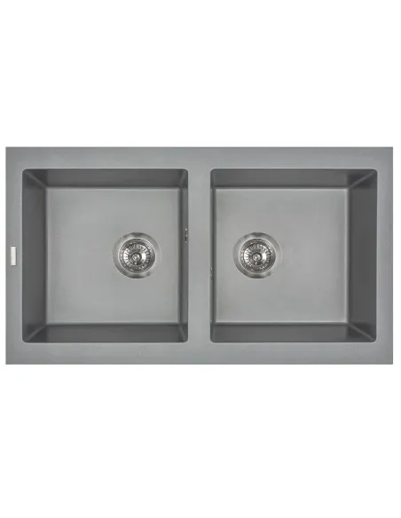 Мойка кухонная каменная прямоугольная Miraggio Westeros Gray, 875x504x199 мм - 1