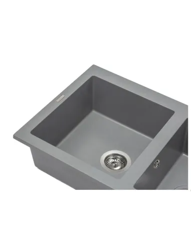 Мойка кухонная каменная прямоугольная Miraggio Westeros Gray, 875x504x199 мм - 3