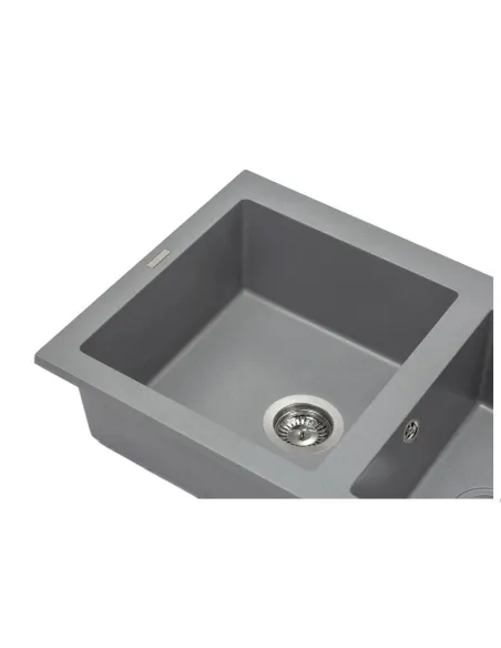 Мойка кухонная каменная прямоугольная Miraggio Westeros Gray, 875x504x199 мм - 3