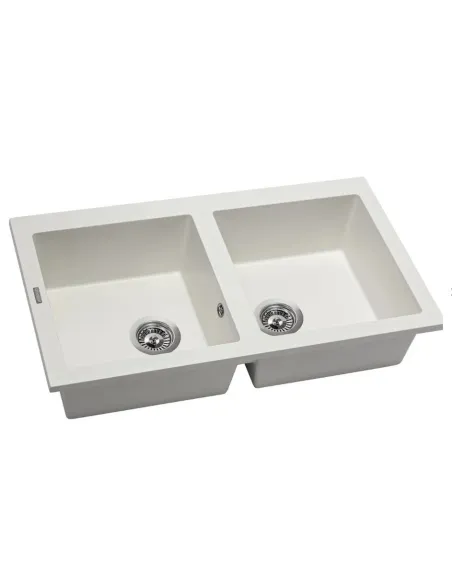 Мойка кухонная каменная прямоугольная Miraggio Westeros White, 875x504x199 мм - 2