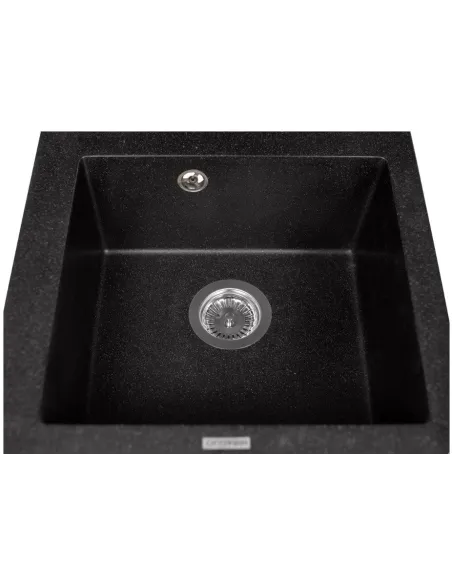 Мойка кухонная каменная прямоугольная Miraggio Westeros Black, 875x504x199 мм - 2