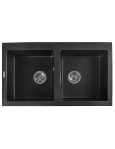 Мийка кухонна кам`яна прямокутна Miraggio Westeros Black, 875x504x199 мм - 5