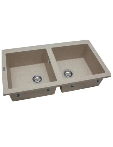 Мойка кухонная каменная прямоугольная Miraggio Westeros Sand, 875x504x199 мм - 2