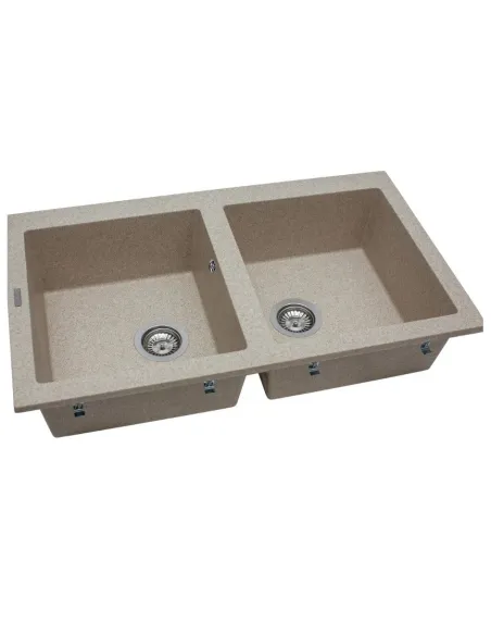 Мойка кухонная каменная прямоугольная Miraggio Westeros Sand, 875x504x199 мм - 2