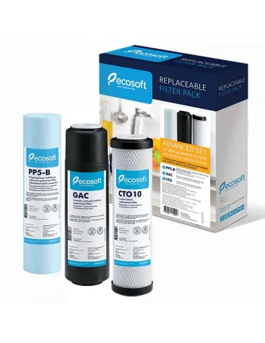 Покращений набір картриджів для фільтрів зворотного осмосу Ecosoft 1-2-3 CHV3ECO - 3