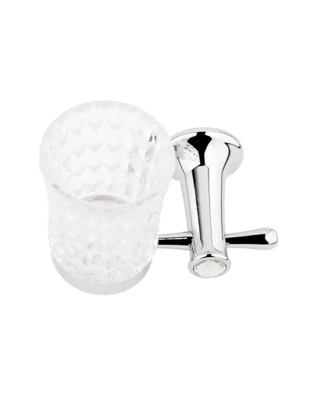 Стакан для ванной комнаты для зубных щеток Kugu Bavaria 306C навесной, стекло, хром - 2