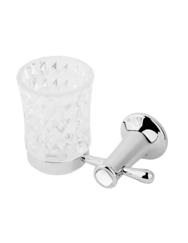 Стакан для ванной комнаты для зубных щеток Kugu Bavaria 306C навесной, стекло, хром - 3