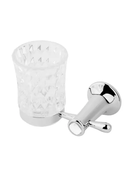 Стакан для ванной комнаты для зубных щеток Kugu Bavaria 306C навесной, стекло, хром - 3