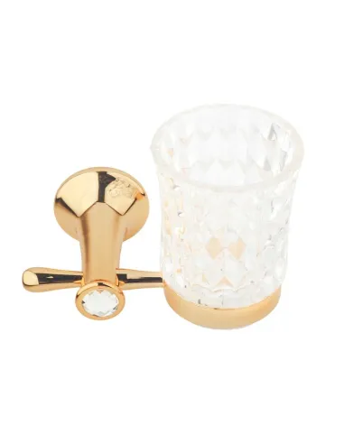 Склянка для зубних щіток Kugu Bavaria 306G навісний, скло, золото - 2