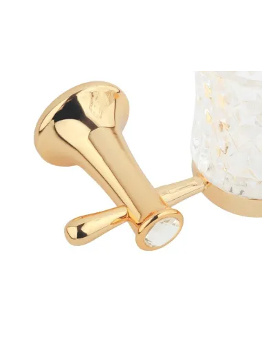 Склянка для зубних щіток Kugu Bavaria 306G навісний, скло, золото - 3