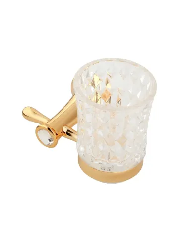 Склянка для зубних щіток Kugu Bavaria 306G навісний, скло, золото - 4